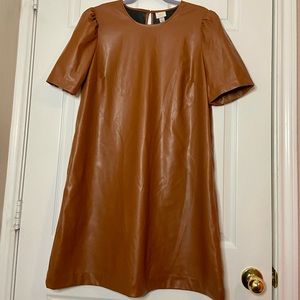 Faux Leather Chocolate Dress Size L